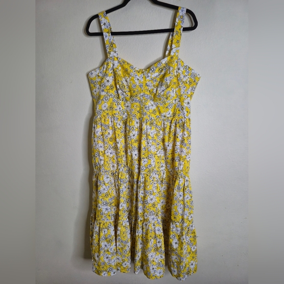 Modcloth Yellow Floral Dress - Picture 1 of 6